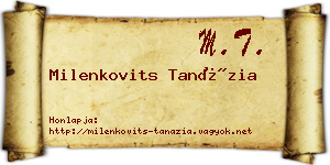 Milenkovits Tanázia névjegykártya